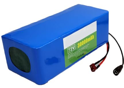 Batterie De Vélo Électrique 72V 20Ah/30Ah Batterie Lithium-ION Rechargeable avec 84V Chargeur Haute Puissance Remplaçable Étanche Batterie pour 200W 500W 800W 1000W 72V 30Ah,XT30+JST
