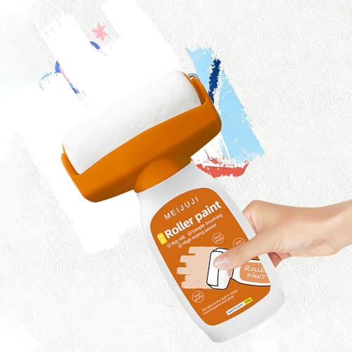 Wandfarbe Ausbessern Weiß, 500g Wandreparatur Rollbürste, 2 in 1 Ausbesserungsfarbe Weiss Roller,Wandreparatur Rollbürste mit Wandreparaturpaste,Wandfarbe Weiß Roller für Wandkratzer Graffiti Kratzer
