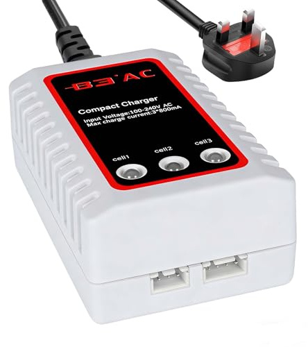 Lipo Battery Charger for 2-3S Lipo Batteries Pack (7.4V,11.1V) | Compact Airsoft Battery Charger, RC Balance Fast Charger with LED Indicator for Airsoft Gun RC Car Boat Drone Quadcopter