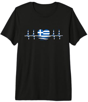 Griechenland Herzschlag Herz Griechische Flagge Griechenland Premium T-Shirt