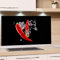 GRAZDesign Spritzschutz Glas für Küche Schwarz Chilli Küchenrückwand Küchenspiegel 4mm ESG Glas 100x50cm