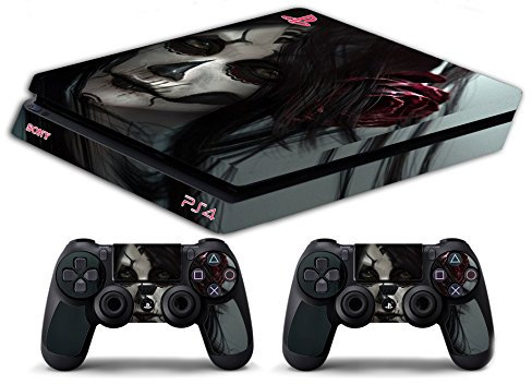 Skin Kompatibel für Ps4 Slim - Frau Totenkopf MIT DAS ROSA Old Style - Limited Edition Decal Cover Schutzhüllen Faceplates p Bundle