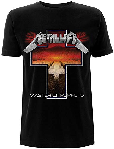 Metallica Herren Master of Puppets Cross T-Shirt Schwarz