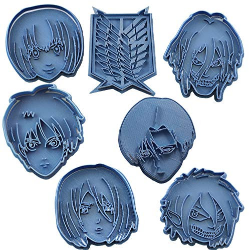 Cuticuter Shingeki No Kyojin Lot de 7 emporte-pièces Bleu 16 x 14 x 1,5 cm