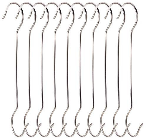 INCREWAY, Ganci da appendere a forma di S da 30 cm, misura grande, in acciaio inox, per utensili da cucina, pentole, utensili, piante, asciugamani, attrezzi da giardinaggio, vestiti, pacco da 10 pezzi