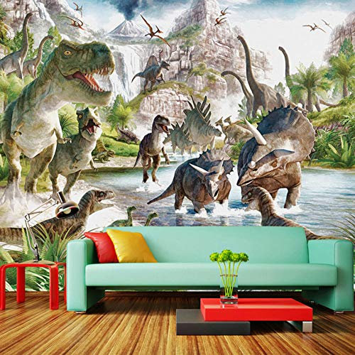 Fototapete Dinosaurier Vlies Tapete Moderne Wanddeko Tapeten Design 3D Wandtapete Wohnzimmer Schlafzimmer Büro Flur Wand Dekoration Wandbilder - 300x210 cm