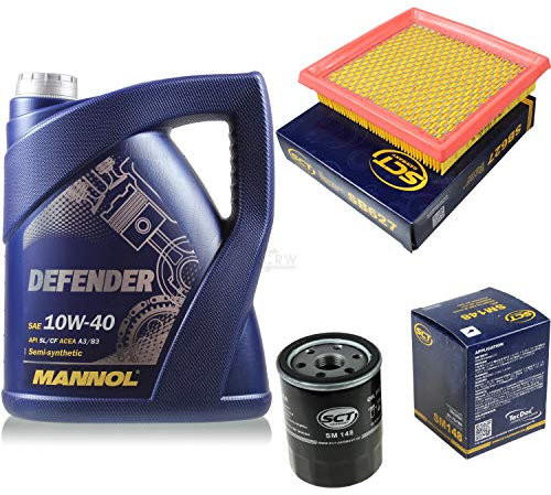 Filter Set Inspektionspaket 5 Liter MANNOL Motoröl Defender 10W-40 API SL/CF SCT Germany Luftfilter Ölfilter