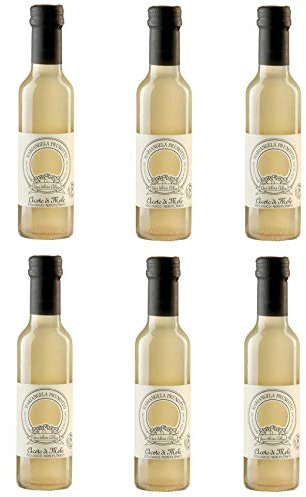 Mariangela Prunotto Agricola 6 Flaschen Bio-Apfelessig, nicht gefiltert, integriert, nicht pasterisiert, mit Mutter, 250 ml, Original