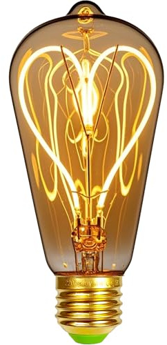 TIANFAN Vintage LED-Lampen 4W dimmbar unregelmäßig geformte 220 / 240V Edison Schraube E27 Basis Spezialität dekorative antike Glühbirne (ST64 Heart)