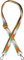 styleBREAKER Schmaler Taschen Schulterriemen verstellbar mit Buntem Zick-Zack Muster, Wechsel Taschengurt, Unisex 02013023, Farbe:Grün-Rose-Orange