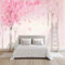 BYSQX Fond D'Écran 3D Mural Peint À La Main Aquarelle Rose Cerisier Papier Peint Intissé Tapisserie Murales Panoramique 3D Mur De Fond Tv Papier Peint Chambre Enfant Adulte Poster Murales 350X256Cm