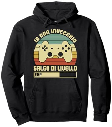 Gaming Gioco Video Controller Giocatore Salgo di Livello Felpa con Cappuccio