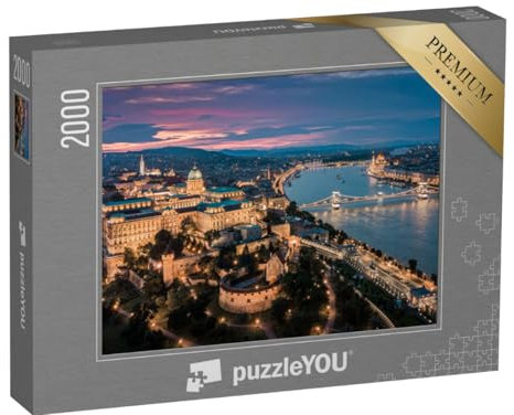 puzzleYOU: Puzzle 2000 Teile „Wunderschöner Blick über Budapest bei Nacht“ – aus der Puzzle-Kollektion Donau