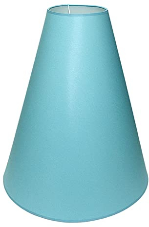 Pantalla 440 x 150 x 500 mm Diámetro inferior x Diámetro superior x Altura | Algodón azul | Bajo marco E27 (grande) | Para lámparas de mesa y de pie | Pantalla de 44 x 15 x 50 cm y Pantalla de 44 cm y