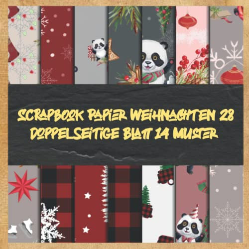 Scrapbook Papier Weihnachten 28 doppelseitige Blatt 14 Muster