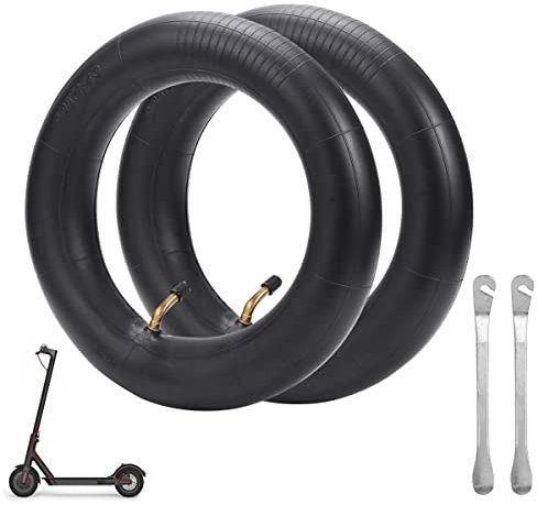 fastvert Chambre à air 10x2.5 Plus épaisse 2 pcs pour trottinettes(avec 2 démonte pneus, Facile à remplacer)