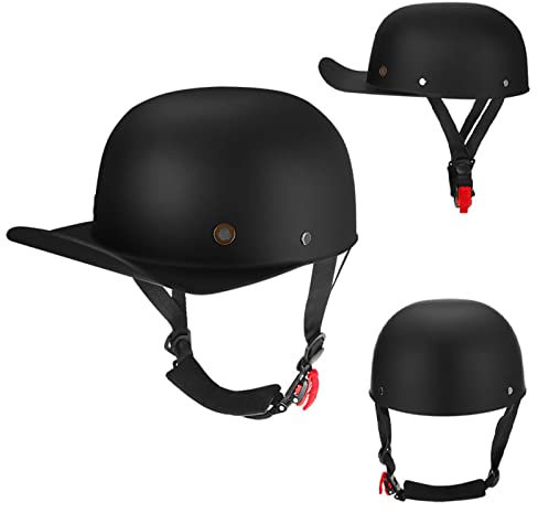 HZIH Casco Moto, Personalità Classic Retrò Portatile, Jet Casco Moto Scodella Cappellino Da Baseball, Mezzo Casco Quattro Stagioni, DOT/ECE Omologato, Uomo E Donna, M=57-58cm