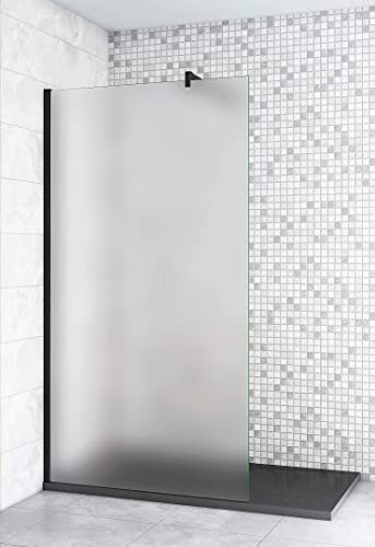Aica Sanitär Walk in Dusche 100cm Duschabtrennung Walkin Duschwand 10mm Nano Milchglas H200cm