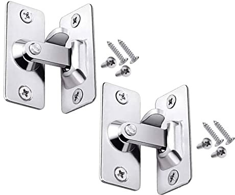 2 Pairs 90 Degree Right Angle Door Lock Buckles Stainless Steel Door Lock Bolts Safety Sliding Door Latchs for Door Window Closet Home