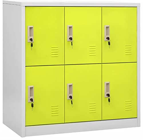 ZEYUAN Schließfachschränke 2 STK. Hellgrau und Grün 90x45x92,5cm Stahl, Wertfachschrank, Fächerschrank, Schließfachschrank, Spinte Schrank, Schließfach, Aufbewahrungsschrã¤nke