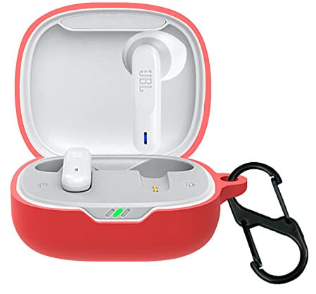 GIOPUEY Funda Compatible con JBL Wave Flex, Ultradelgado Silicona Case Cover, Anti-caída, Portátil - Rojo