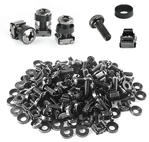 THATSRAD 50er Set Käfigmutter Montageschrauben M6 Serverschrank Schrauben Käfigmuttern Netzwerk Schrank Schrauben Käfigmutternset Rack käfigmuttern Schrauben Set für 19 Netzwerkschränke
