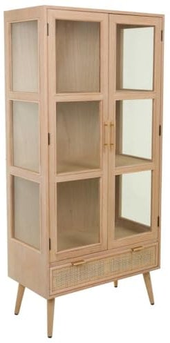 WANDERLUST DECO Vitrina de Madera y Rejilla