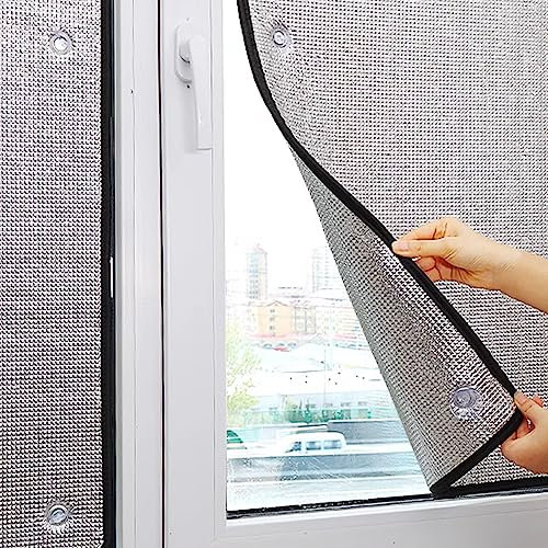 Zlovne Selbstklebend Sonnenschutzfolie,Wärmeschutzfolie Verdunkelungsfolie,9 mm Dicke Reflektionsfolie für Schlafzimmer, Badezimmer,Garage,Fenster Sichtschutz Fensterfolie (100x120cm/39 x47)