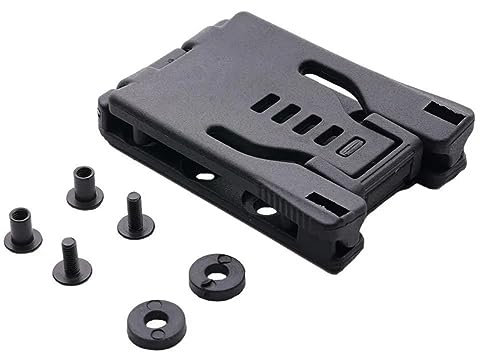 ACEXIER Messerholster – schwarzes Nylon + Metall – 15,5 cm x 5 cm x 1,8 cm – oben offen – Camp-Reise-Gürtelschlaufen-Clip