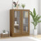 vidaXL Vitrinenschrank Braun Eiche-Optik 82,5x30,5x115cm Holzwerkstoff