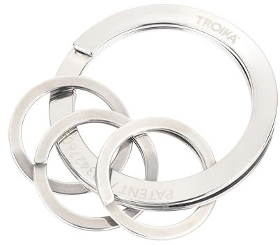 TROIKA Schlüsselanhänger für lange Nägel – NAIL GUARD – fingernagelschonende Schlüsselringe, patentiertert (1 x großer, 3 x kleiner keyring) – supereinfaches Anbringen der Schlüssel Original