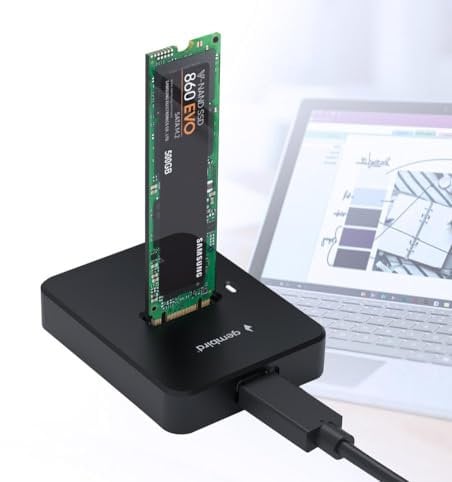 CABLEXPERT Desktop Base USB Type-C M.2 SATA & NVME SSD Drive Docking Station, Black Brand