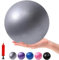 MOMPLUS Pilates-Mini-Yoga-Bälle, klein, für Stabilität zu Hause, Quetschtraining, Physiotherapie, verbessert das Gleichgewicht mit Pumpe, Grau, 15,2 cm