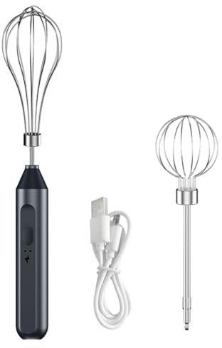 Wectirc Cordless Hand Egg Blender, USB Rechargeable Immersion Blender 3 Variable Speeds Frother Stirring Whisk Removable Hand Blenders Portable Stick Mixer For Milkshakes, Smoothie & Soups