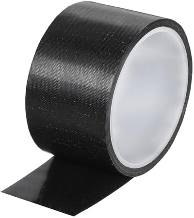 QUARKZMAN Hitzebeständiges Klebeband 50mm PTFE-beschichtetes Gewebeklebeband für Vakuumversiegelung Klebeband 10m/33ft Schwarz 0,18mm Dicke