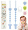 PAGGETTO Catenella Portaciuccio in Silicone Alimentare - Clip per l'Aggancio senza Viti per la Sicurezza dei tuoi Bambini - Set da 2 Catenine Ciuccio BPA FREE (Blu)