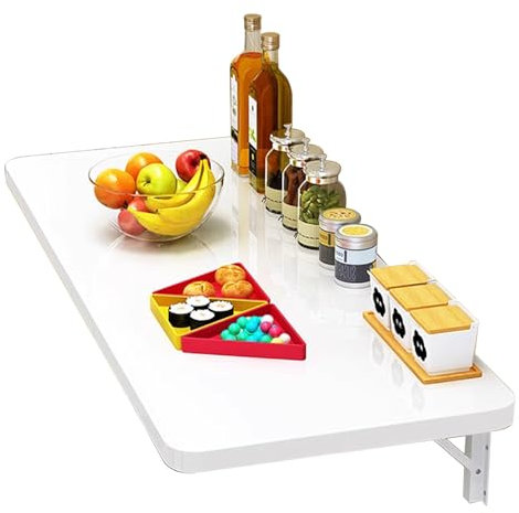 Klappbarer Frühstücks-Bartisch, zusammenklappbarer Küchen-Ess-Beistelltisch, an der Wand montierter Drop-Leaf-Schreibtisch für Zuhause, Badezimmer, Waschküche, faltbarer Büro-Laptop-Schreibtisch – L 4
