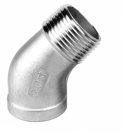 Gomito in acciaio inox, raccordo per tubi, 1/4 3/8 1/2 3/4 1 1-1/4 1-1/2 2 Femmina a maschio Connettore a gomito da 45 gradi Accoppiatore Tubo in acciaio inossidabile 304 Raccordo, 1 PZ(0.5 In