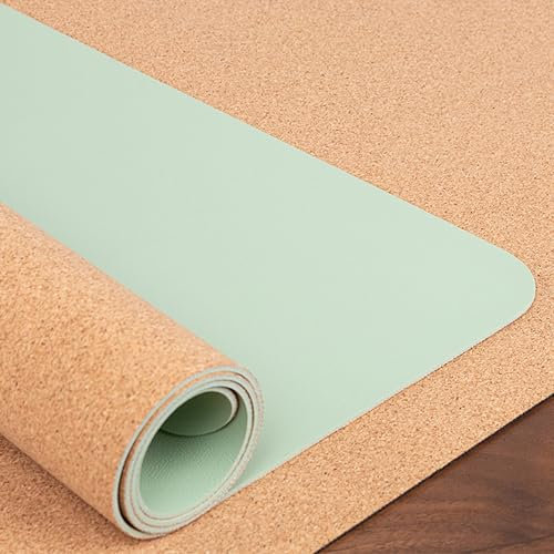 XIEMINLE Schreibtischunterlage aus Kork-Leder, doppelseitig, wasserdicht, großes Mauspad, Schreibtisch-Schreibunterlage, 80 x 40 cm, Grau