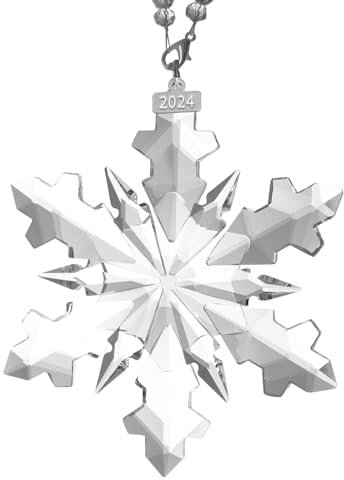 2024 Annual Edition Weihnachts-Schneeflocken-Ornamente, Kristall-Ornamente, Stern, Weihnachtsbaum, Kristall-Ornamente, Heimdekoration, Geschenke (transparent)