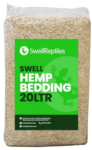 Swell Reptiles Hemp Bedding Reptile Substrate | 20 Litres | Dust Free and Odourless