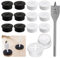 12 St Flexible Silikon Kabeldurchführung 25mm Schwarz Weiß Kabeldurchlass Schreibtisch Runde Kabeldurchführung Kunststoff Tisch Kabeldurchführung für Büro Wohnaccessoires Arbeitsplatz (Mit 1 Bohrer)