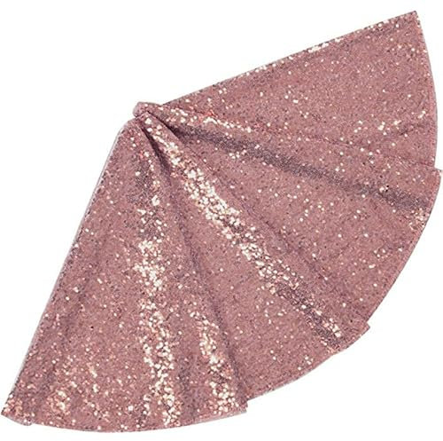 Morbuy Weihnachtsbaumdecke,Glitzernde Weihnachtsbaum Rock Rund, Weihnachtsbaum Weihnachtsdeko, Rund Christbaumdecke für Neujahr Party Zuhause Feier Weihnachten Deko (Rosa,120cm)