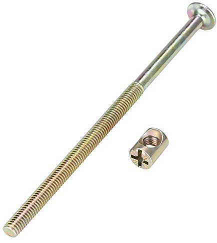 Schrauben Muttern Möbelverbinder, 10 Stück M6 Kohlenstoffstahl 120 Mm Befestigungselement mit 6 Mm Zylinder, Solide Befestigung für Holzbretter, Küchenarbeitsplatten, Schränke,
