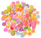 100 Stück Blumen Harz Charms, Blumenanhänger aus Kunstharz, Flacher Rückseite Cabochons, Mini Anhänger mit Dekorierten Blumenperlen, Blumenverzierungen für Nagelkunst DIY Scrapbooking Telefonhülle