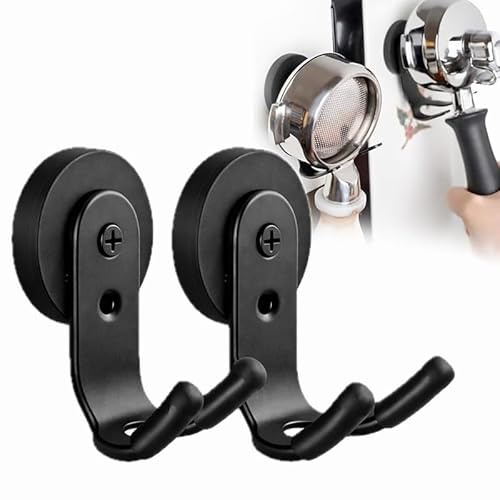 Ulirds Hanging Magnetic Espresso Portafilter Holder, Compatible with Breville/Rancilio Coffee Machine,51/54mm/58mm Double Spout/Bottomless Portafilter Holder,Coffee Bar Accessories(Black)