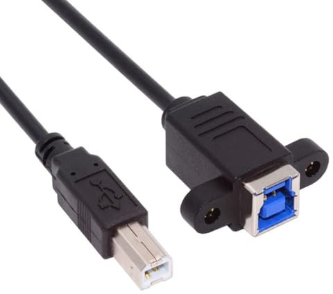 cablecc 5Gbps USB2.0 Type-B Male to USB3.0 Type-B Female Extension Data Cable for PC Laptop Disk SSD Camera 30cm
