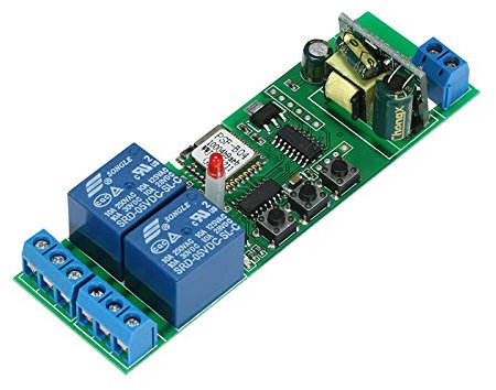 Tbest Smartes WLAN-Schalterodul, Timer-Fernbedienung, 2-kanal-ac85-250-v-Funkschalter für Alexa-spachsteuer, HeimautomatiSierungsmodul, Unterstaubttzt WLAN-Netzwerk, Fernstuerungerung