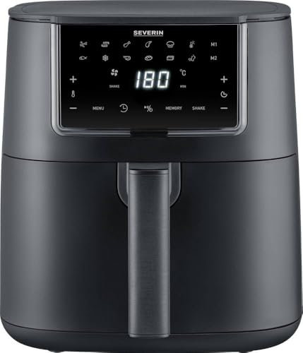 SEVERIN FR 2462 Heißluft-Fritteuse 7l 1700W mit Display, Antihaftbeschichtung Schwarz
