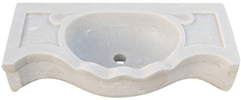BISCOTTINI Lavabo de mármol blanco 70x33x17 cm - Lavabo de exterior e interior - Lavabo de apoyo de mármol - Fregadero de cocina y baño - Lavabo piedra Estilo clásico